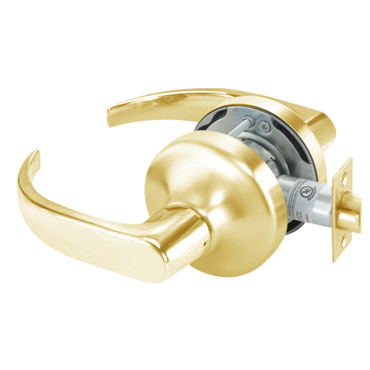 PB4709LN-605 Yale 4700LN Series Non Keyed Exit Latch Cylindrical Lock with Pacific Beach Lever in Bright Brass