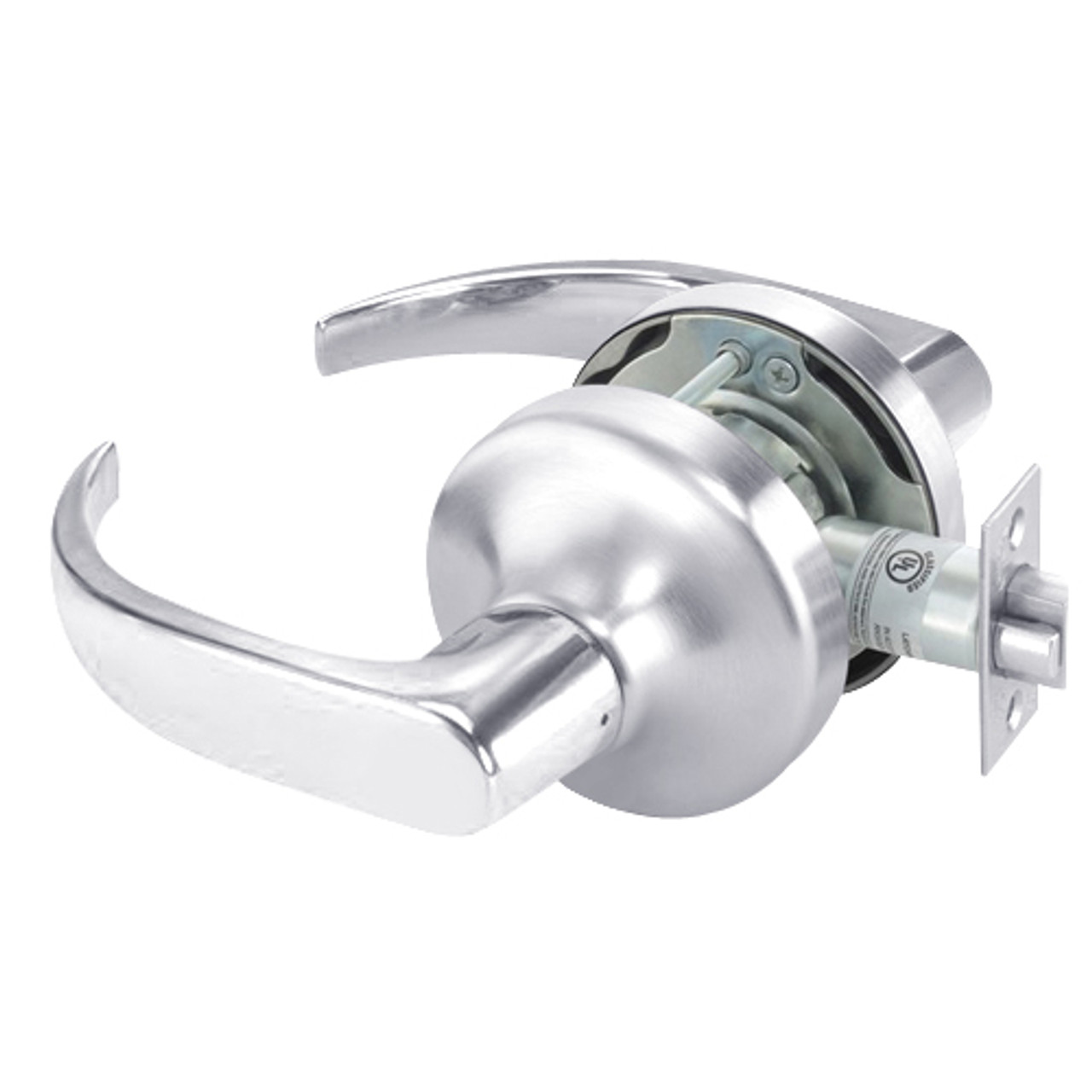 PB4709LN-625 Yale 4700LN Series Non Keyed Exit Latch Cylindrical Lock with Pacific Beach Lever in Bright Chrome