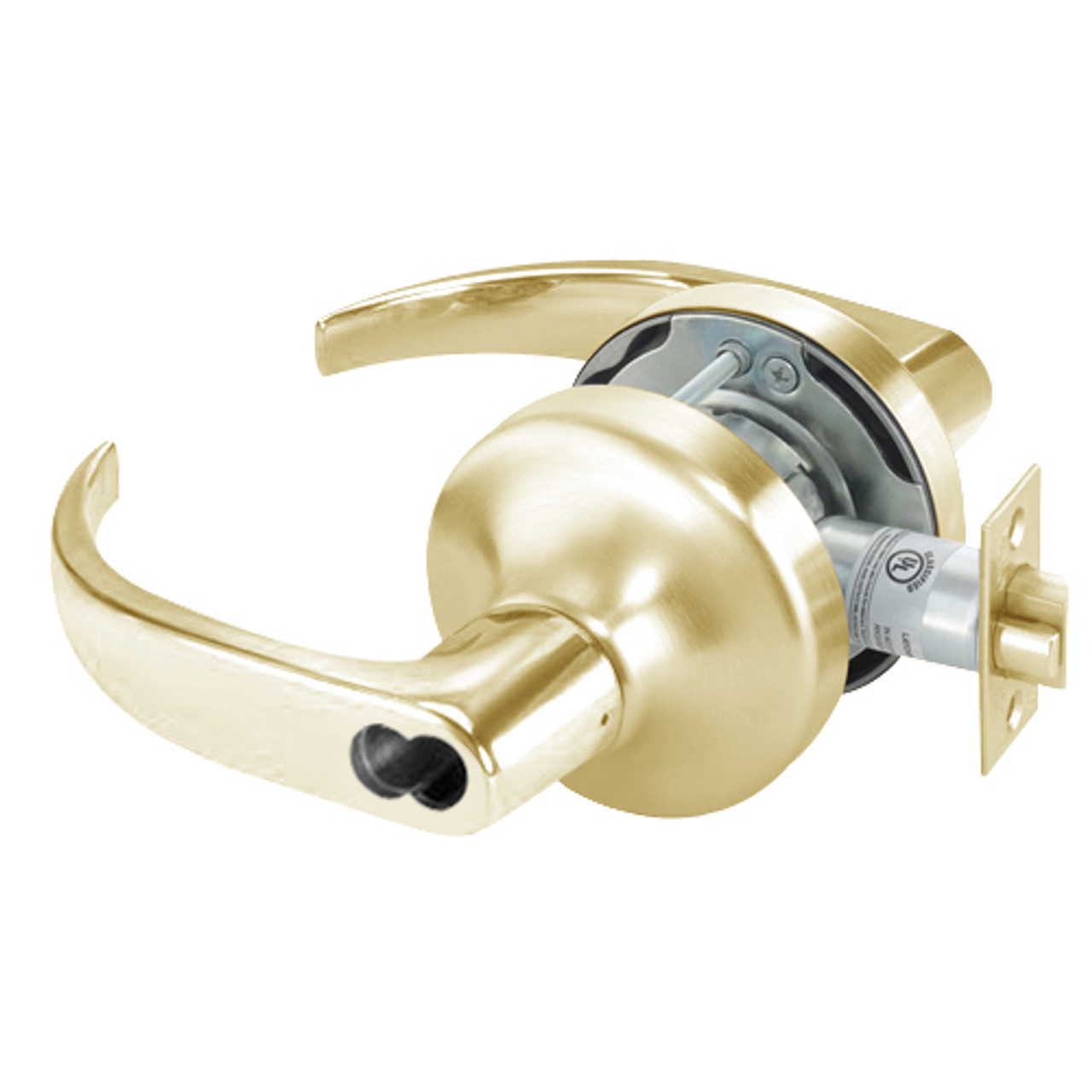 B-PB4706LN-606 Yale 4700LN Series Single Cylinder Service Station Cylindrical Lock with Pacific Beach Lever Prepped for SFIC in Satin Brass