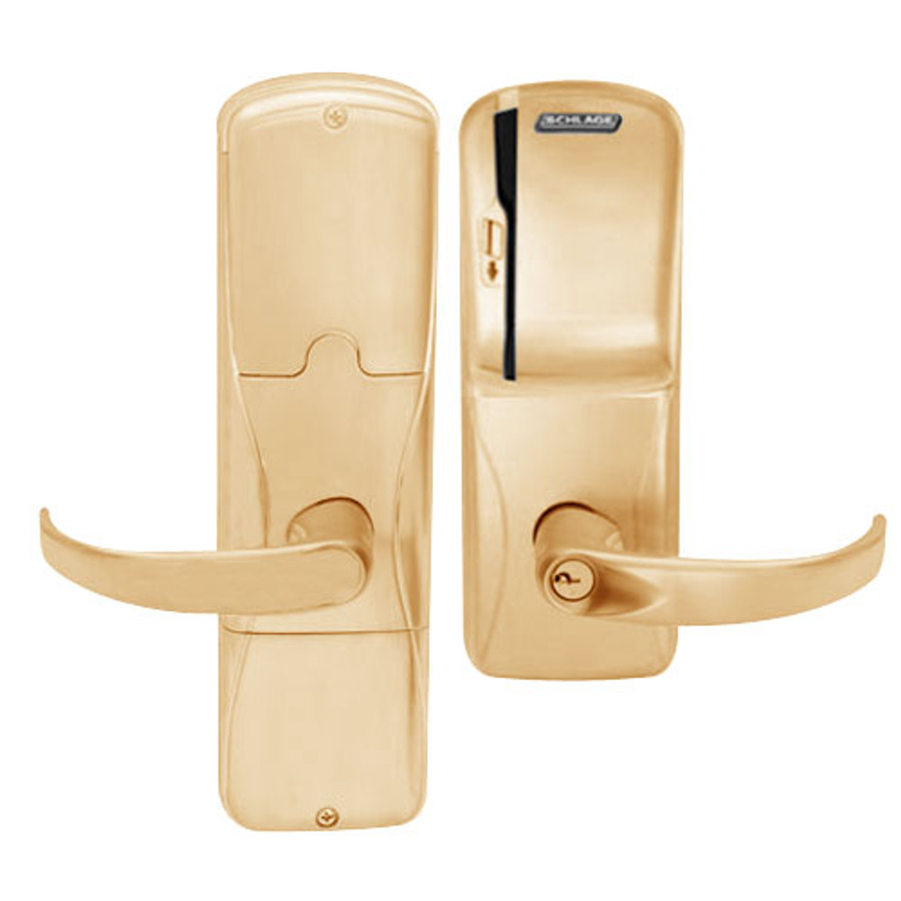 AD200-MS-50-MS-SPA-PD-612 Schlage Office Mortise Magnetic Stripe(Swipe) Lock with Sparta Lever in Satin Bronze