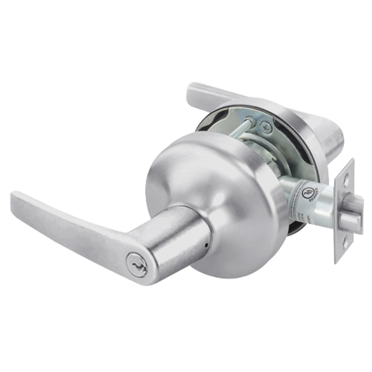 MO4704LN-626 Yale 4700LN Series Single Cylinder Entry Cylindrical Lock with Monroe Lever in Satin Chrome