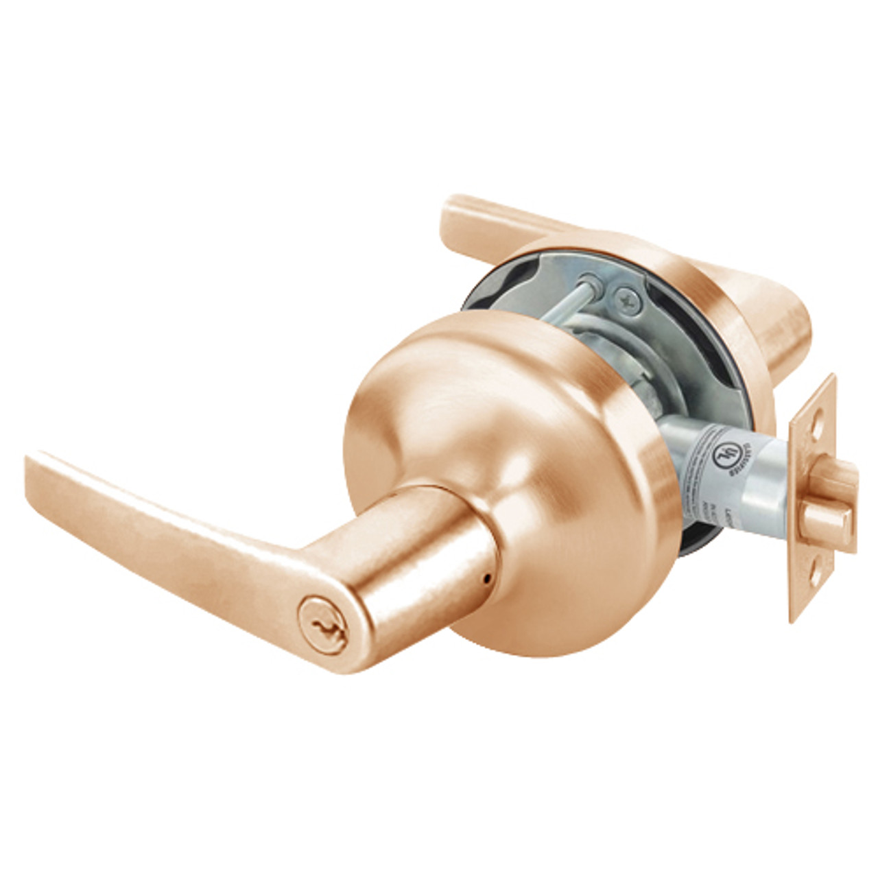 MO4707LN-612 Yale 4700LN Series Single Cylinder Entry Cylindrical Lock with Monroe Lever in Satin Bronze