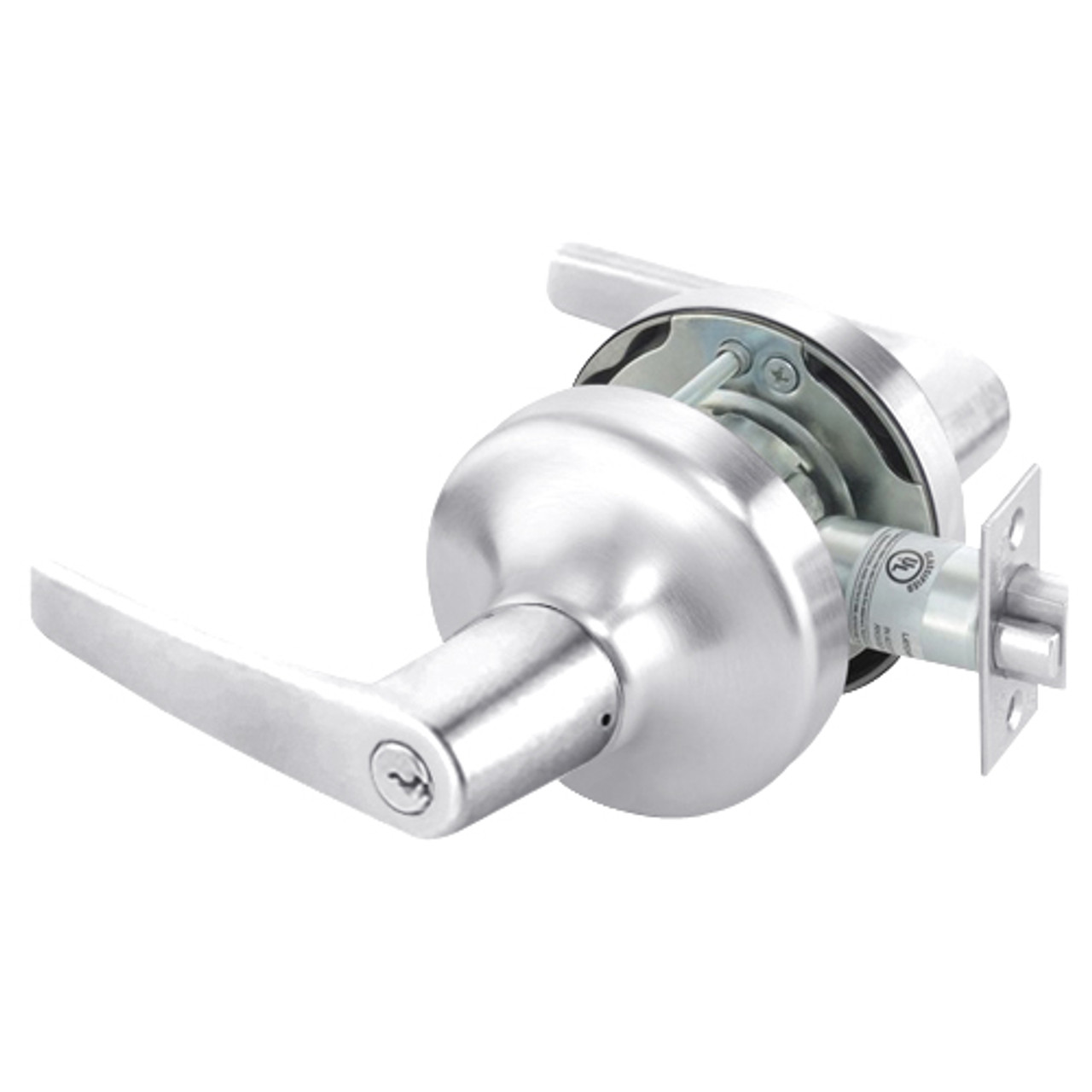 MO4707LN-625 Yale 4700LN Series Single Cylinder Entry Cylindrical Lock with Monroe Lever in Bright Chrome