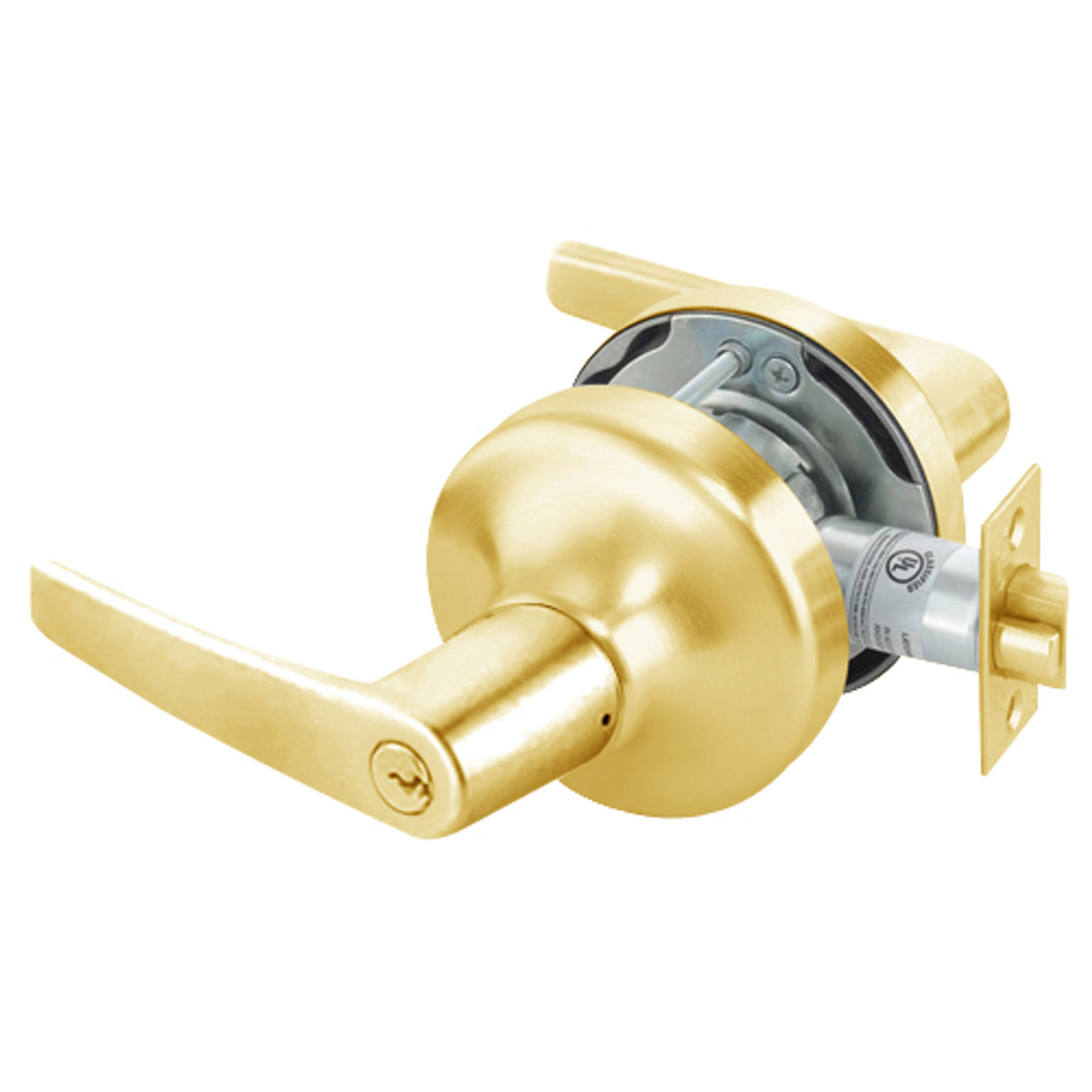 MO4722LN-605 Yale 4700LN Series Single Cylinder Corridor Cylindrical Lock with Monroe Lever in Bright Brass