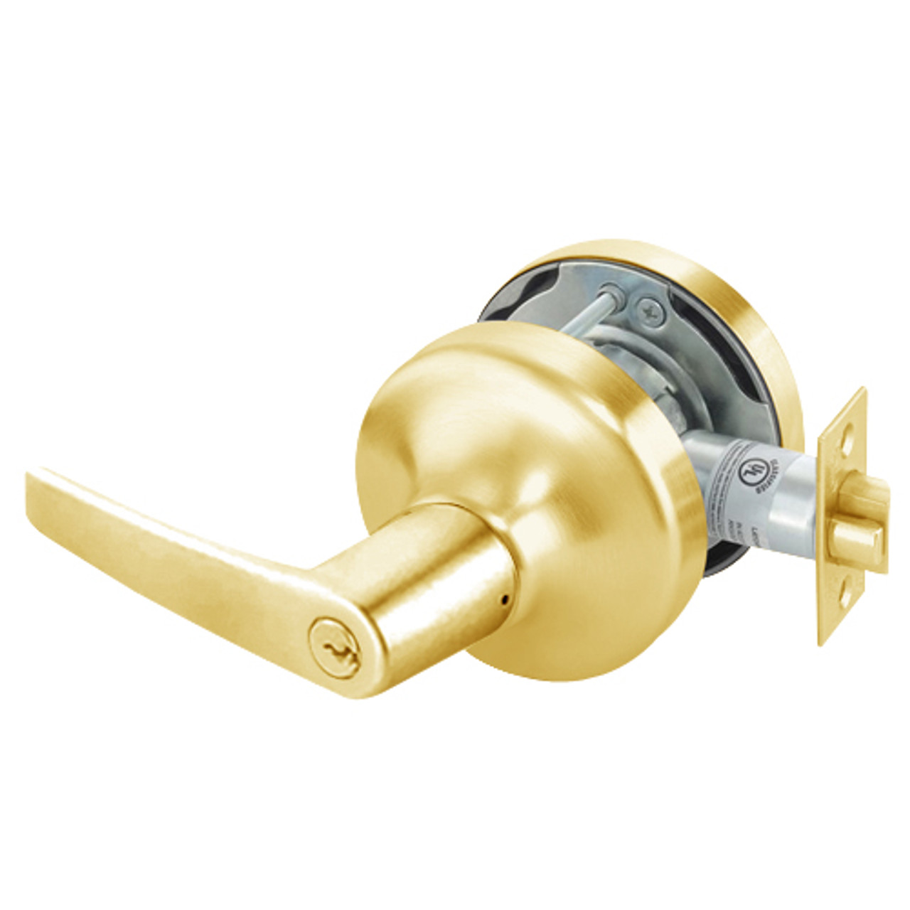MO4729LN-605 Yale 4700LN Series Single Cylinder Communicating Classroom Cylindrical Lock with Monroe Lever in Bright Brass