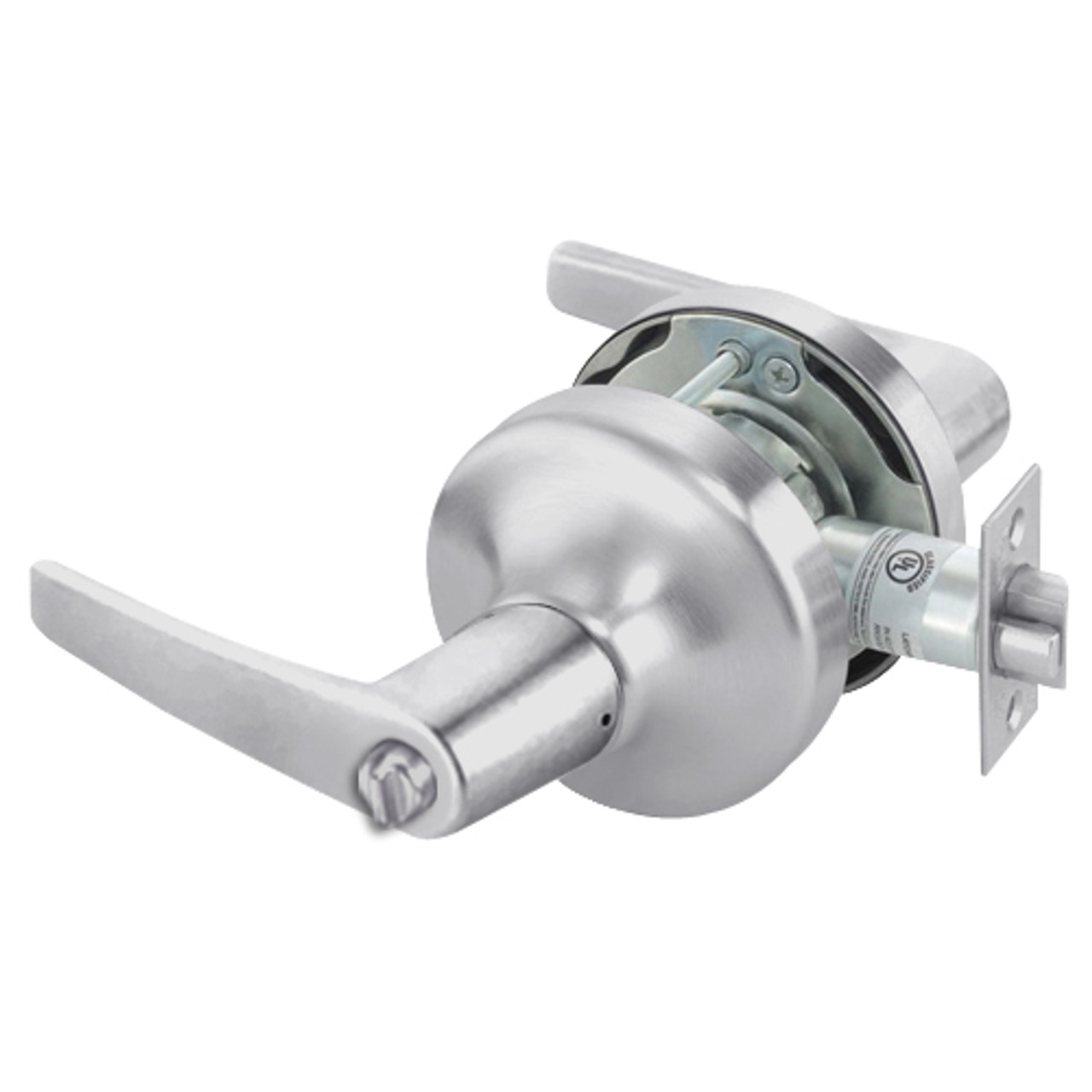 MO4725LN-626 Yale 4700LN Series Non Keyed Privacy Cylindrical Lock with Monroe Lever in Satin Chrome