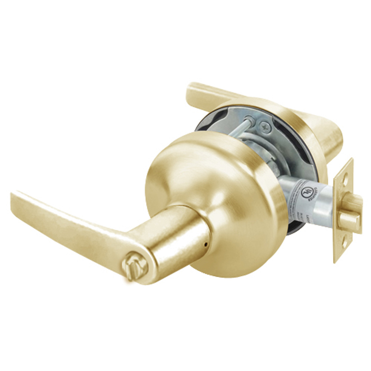 MO4725LN-606 Yale 4700LN Series Non Keyed Privacy Cylindrical Lock with Monroe Lever in Satin Brass