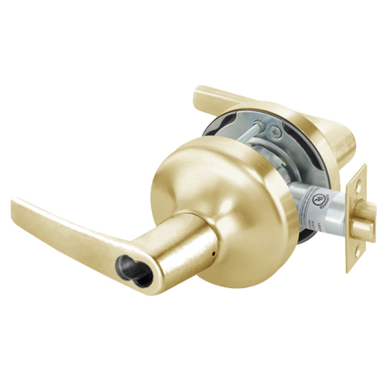 B-MO4706LN-606 Yale 4700LN Series Single Cylinder Service Station Cylindrical Lock with Monroe Lever Prepped for SFIC in Satin Brass