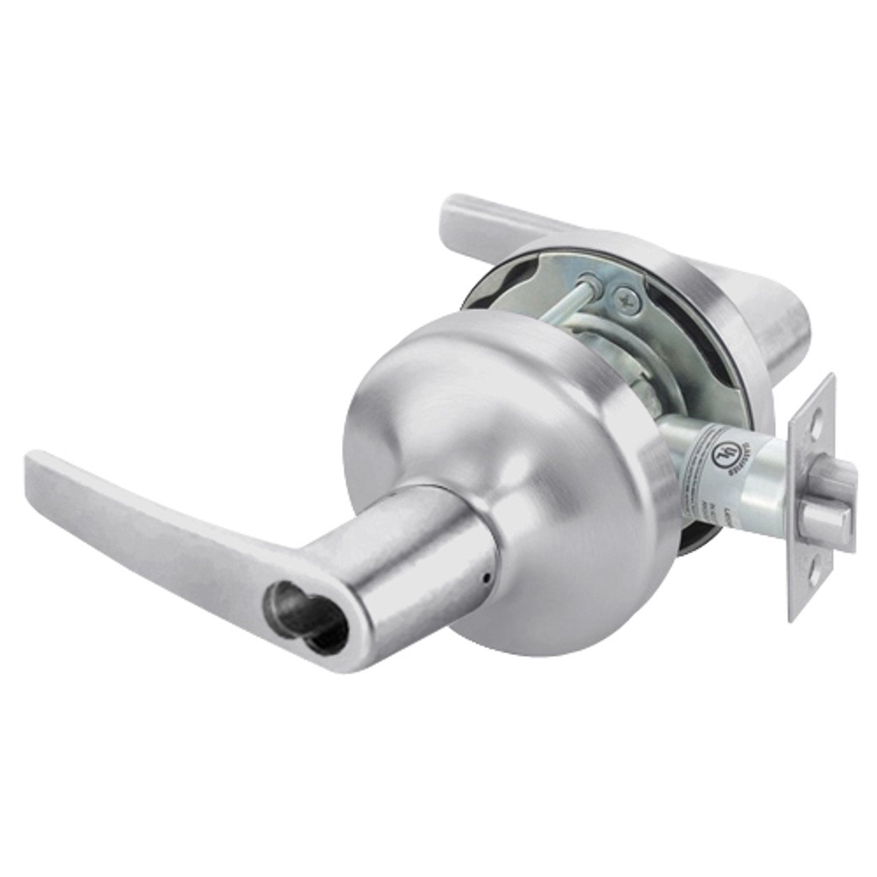 B-MO4707LN-626 Yale 4700LN Series Single Cylinder Entry Cylindrical Lock with Monroe Lever Prepped for SFIC in Satin Chrome