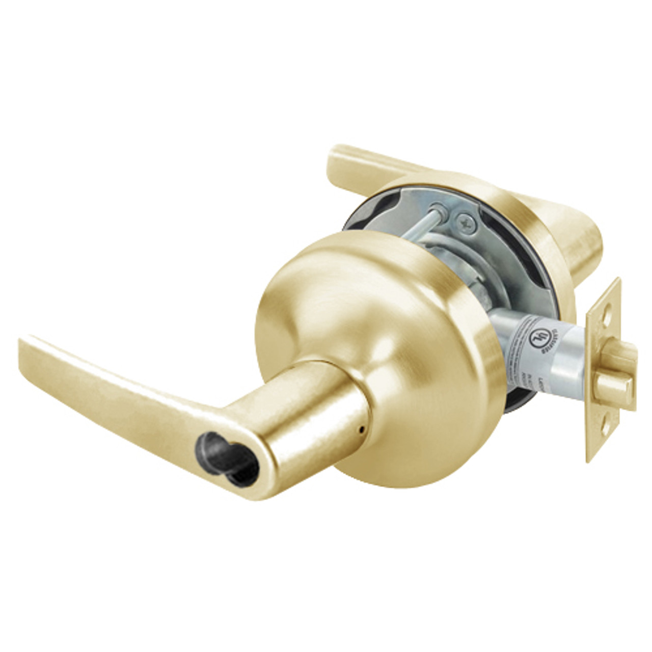 B-MO4722LN-606 Yale 4700LN Series Single Cylinder Corridor Cylindrical Lock with Monroe Lever Prepped for SFIC in Satin Brass