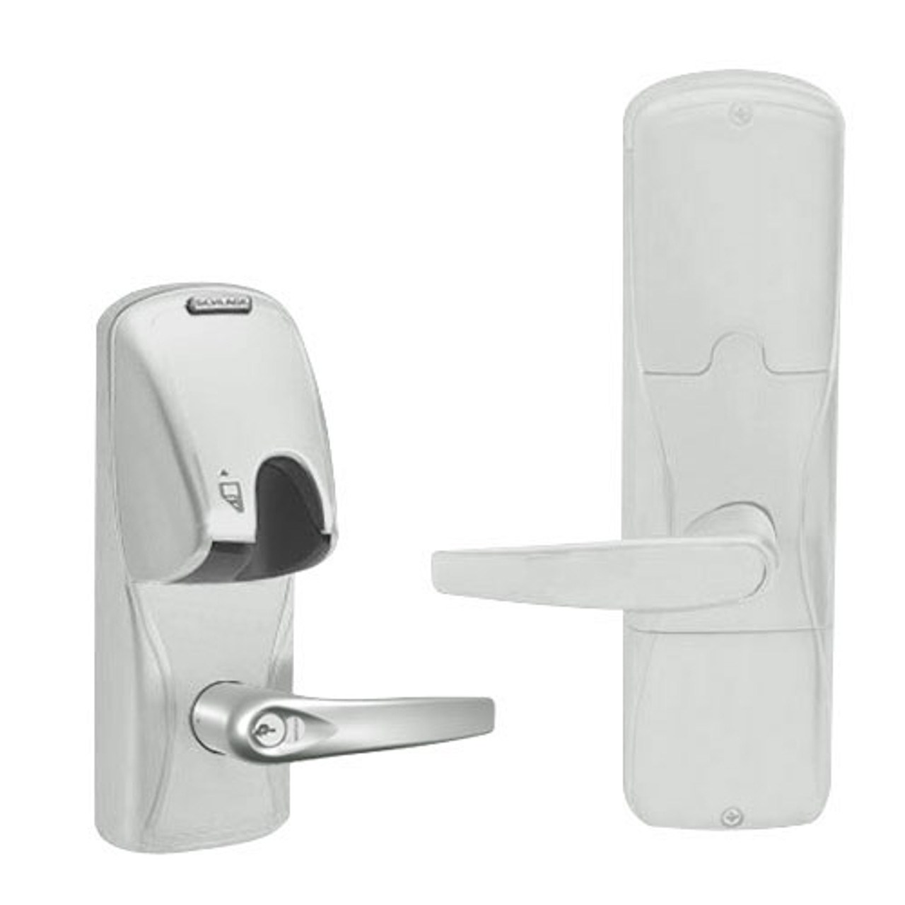 AD200-MD-40-MG-ATH-RD-619 Schlage Privacy Mortise Deadbolt Magnetic Stripe(Insert) Lock with Athens Lever in Satin Nickel