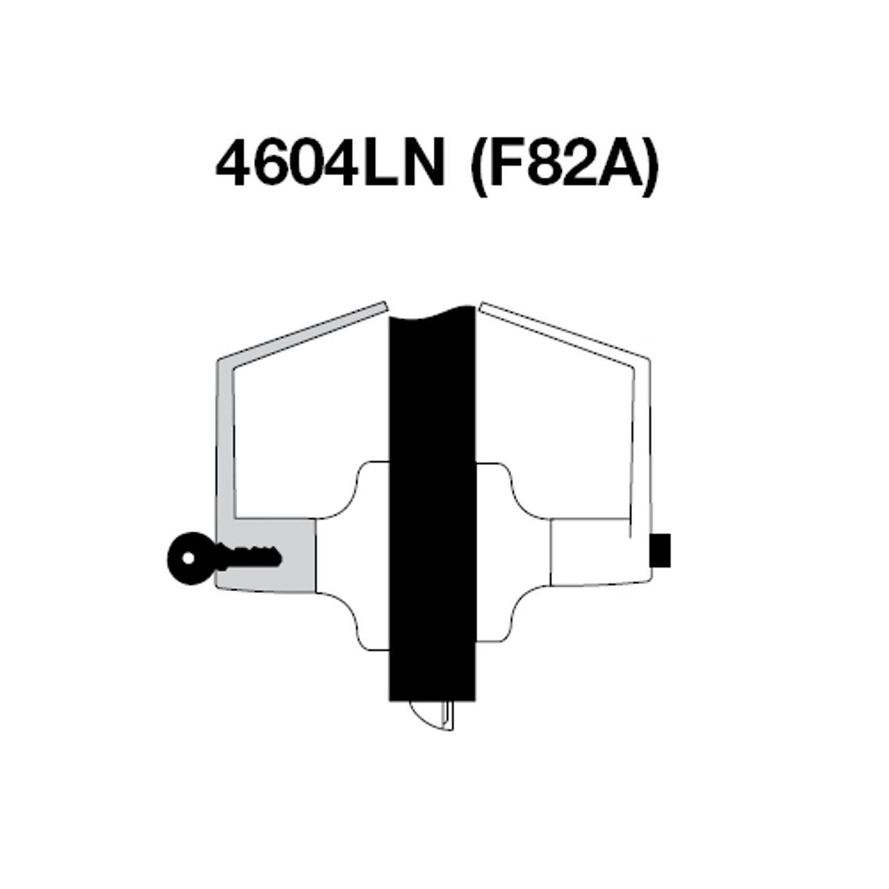 MO4604LN-605 Yale 4600LN Series Single Cylinder Entry Cylindrical Lock with Monroe Lever in Bright Brass