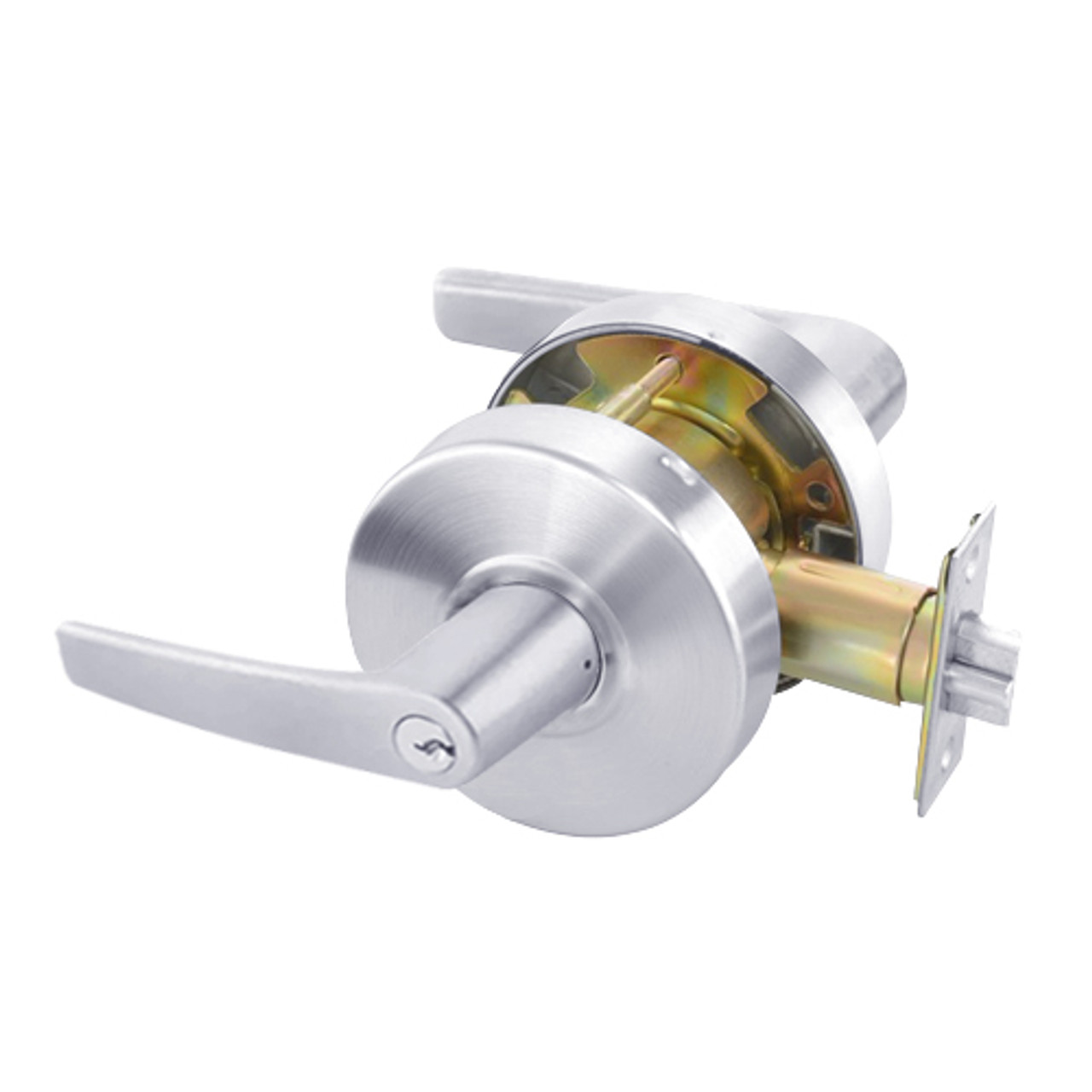 MO4605LN-625 Yale 4600LN Series Single Cylinder Storeroom or Closet Cylindrical Lock with Monroe Lever in Bright Chrome