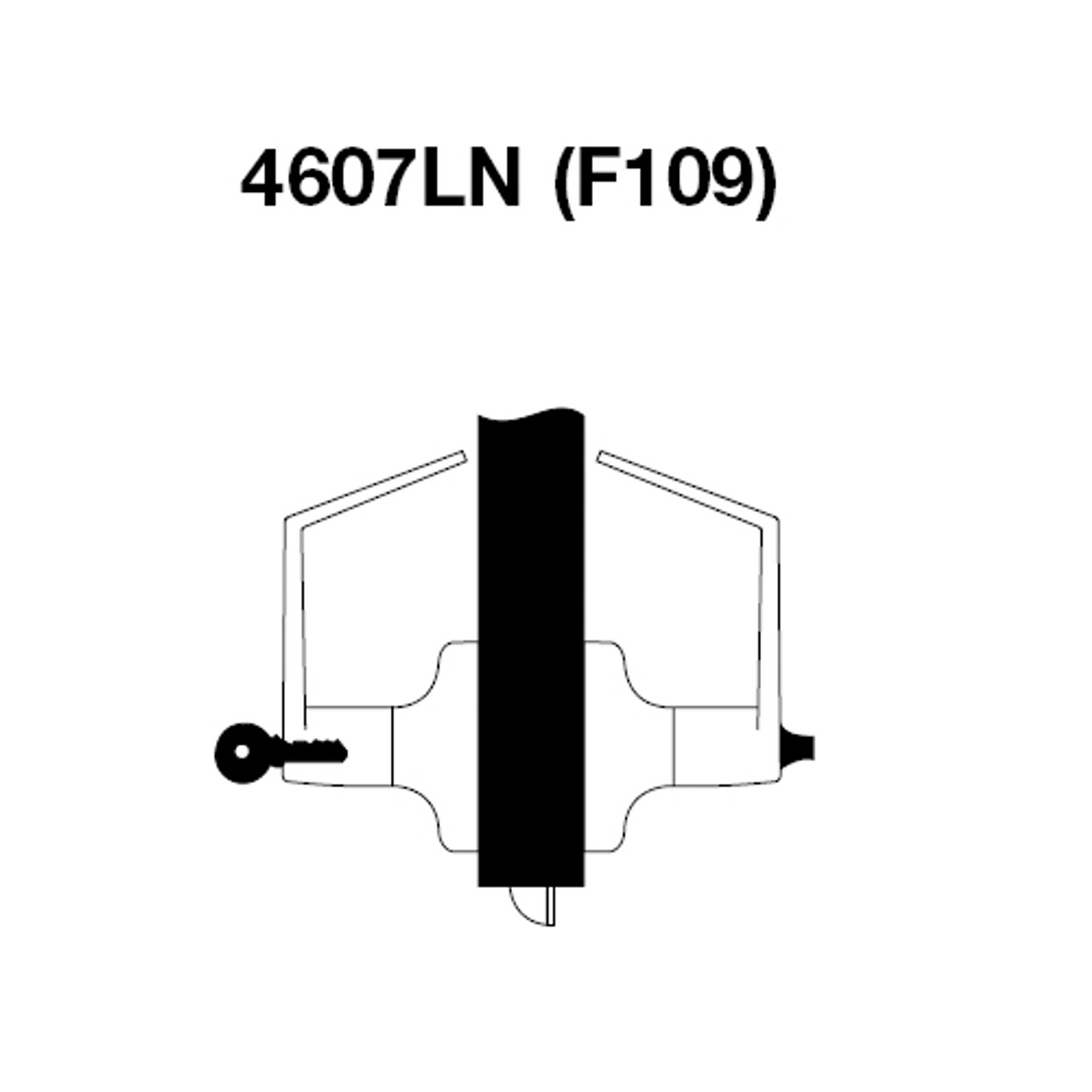 MO4607LN-626 Yale 4600LN Series Single Cylinder Entry Cylindrical Lock with Monroe Lever in Satin Chrome