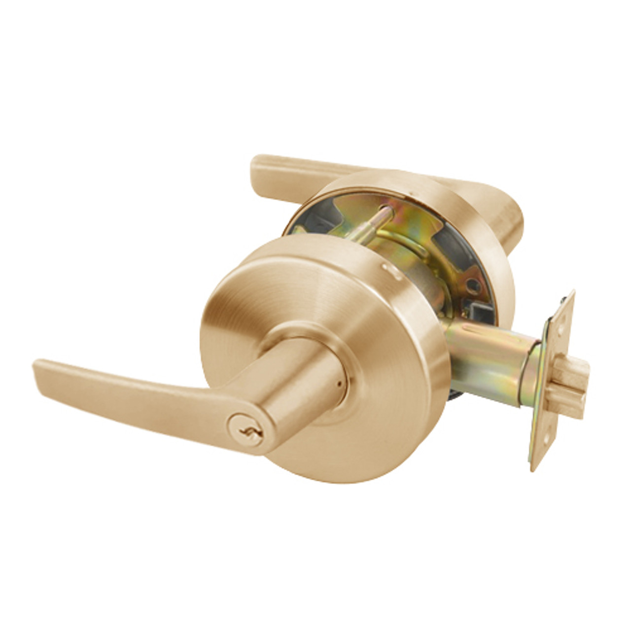 MO4607LN-612 Yale 4600LN Series Single Cylinder Entry Cylindrical Lock with Monroe Lever in Satin Bronze