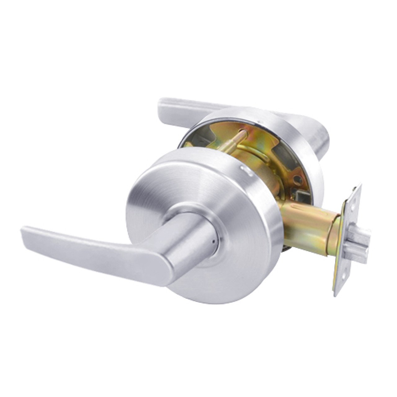 MO4601LN-625 Yale 4600LN Series Non Keyed Passage or Closet Cylindrical Lock with Monroe Lever in Bright Chrome