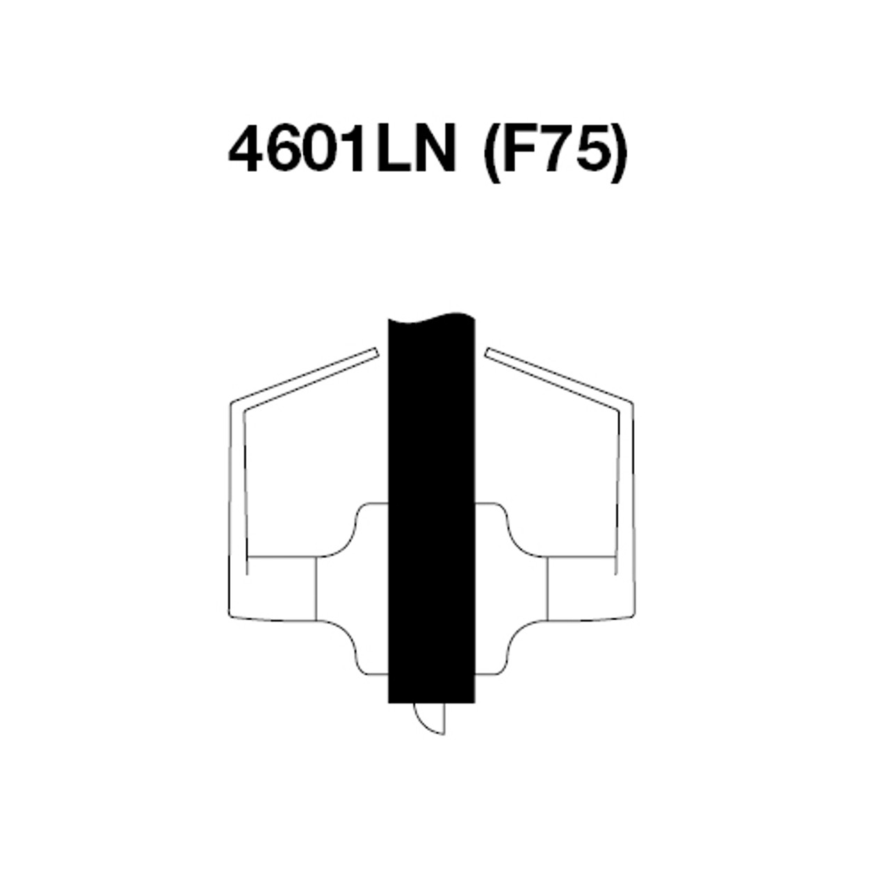 MO4601LN-625 Yale 4600LN Series Non Keyed Passage or Closet Cylindrical Lock with Monroe Lever in Bright Chrome