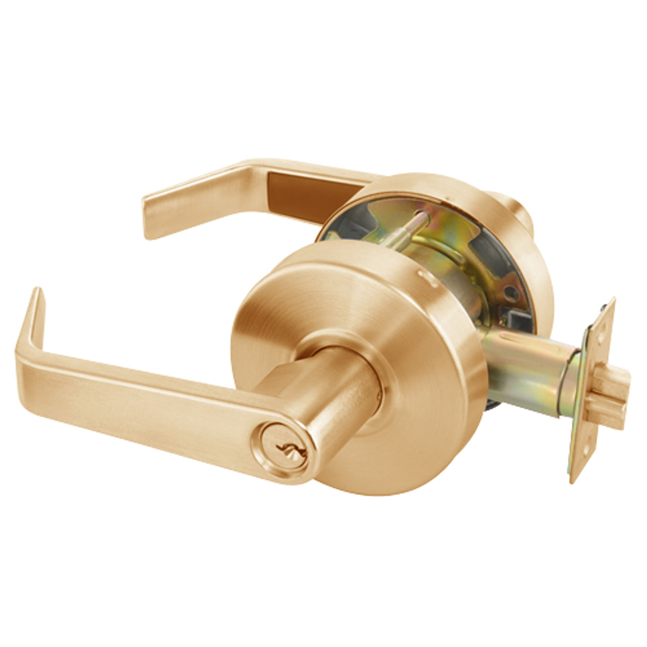 AU4605LN-612 Yale 4600LN Series Single Cylinder Storeroom or Closet Cylindrical Lock with Augusta Lever in Satin Bronze