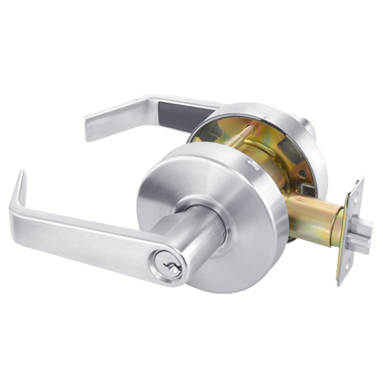 AU4607LN-625 Yale 4600LN Series Single Cylinder Entry Cylindrical Lock with Augusta Lever in Bright Chrome