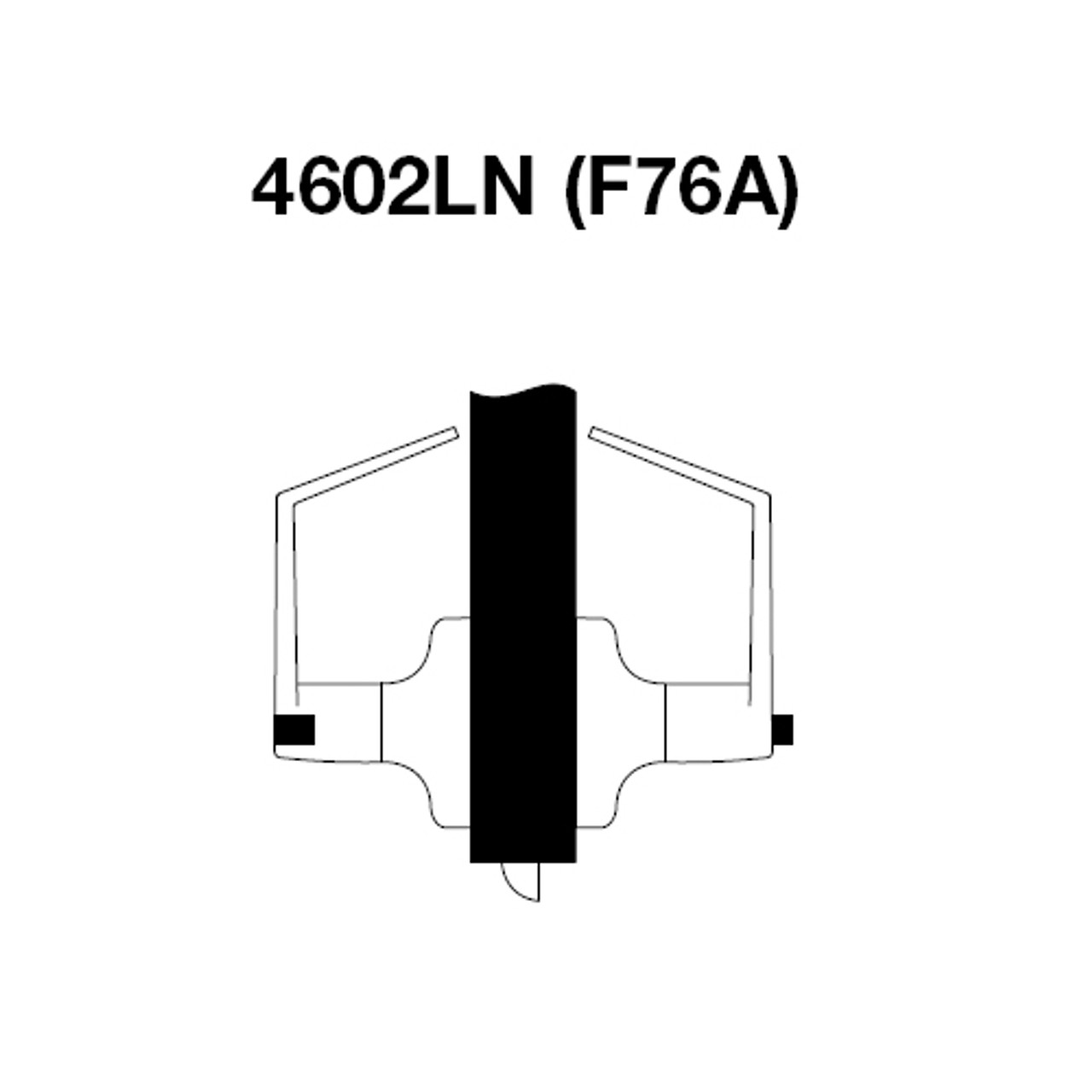 AU4602LN-612 Yale 4600LN Series Non Keyed Privacy Bedroom or Bath Cylindrical Lock with Augusta Lever in Satin Bronze