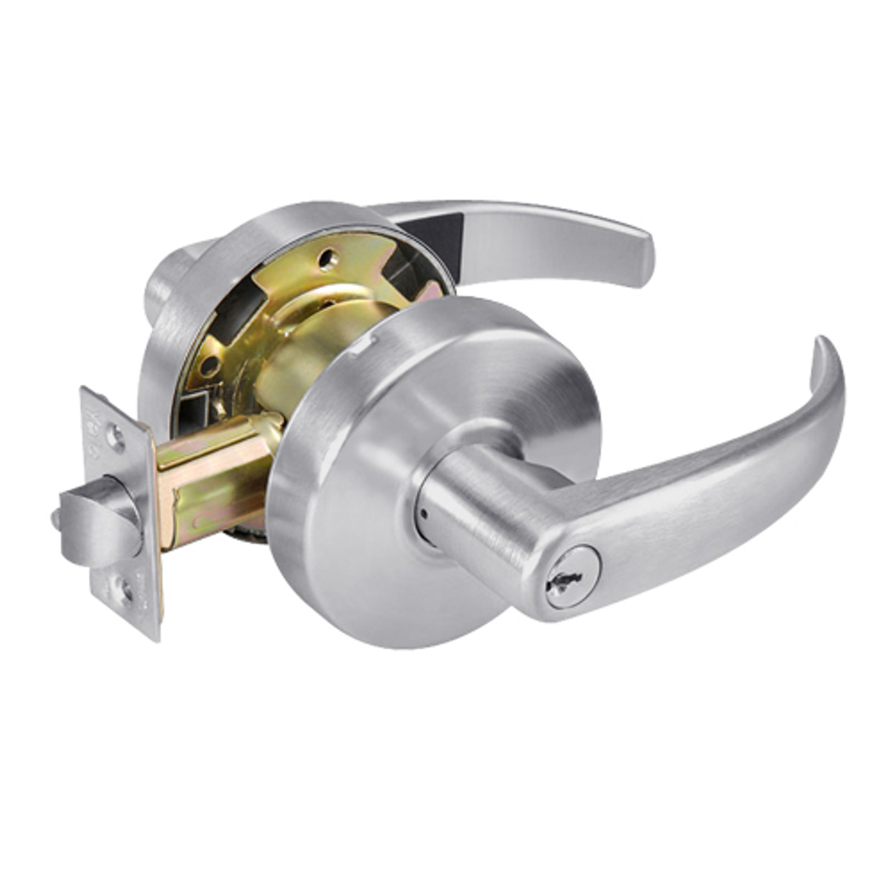 PB4604LN-626 Yale 4600LN Series Single Cylinder Entry Cylindrical Lock with Pacific Beach Lever in Satin Chrome