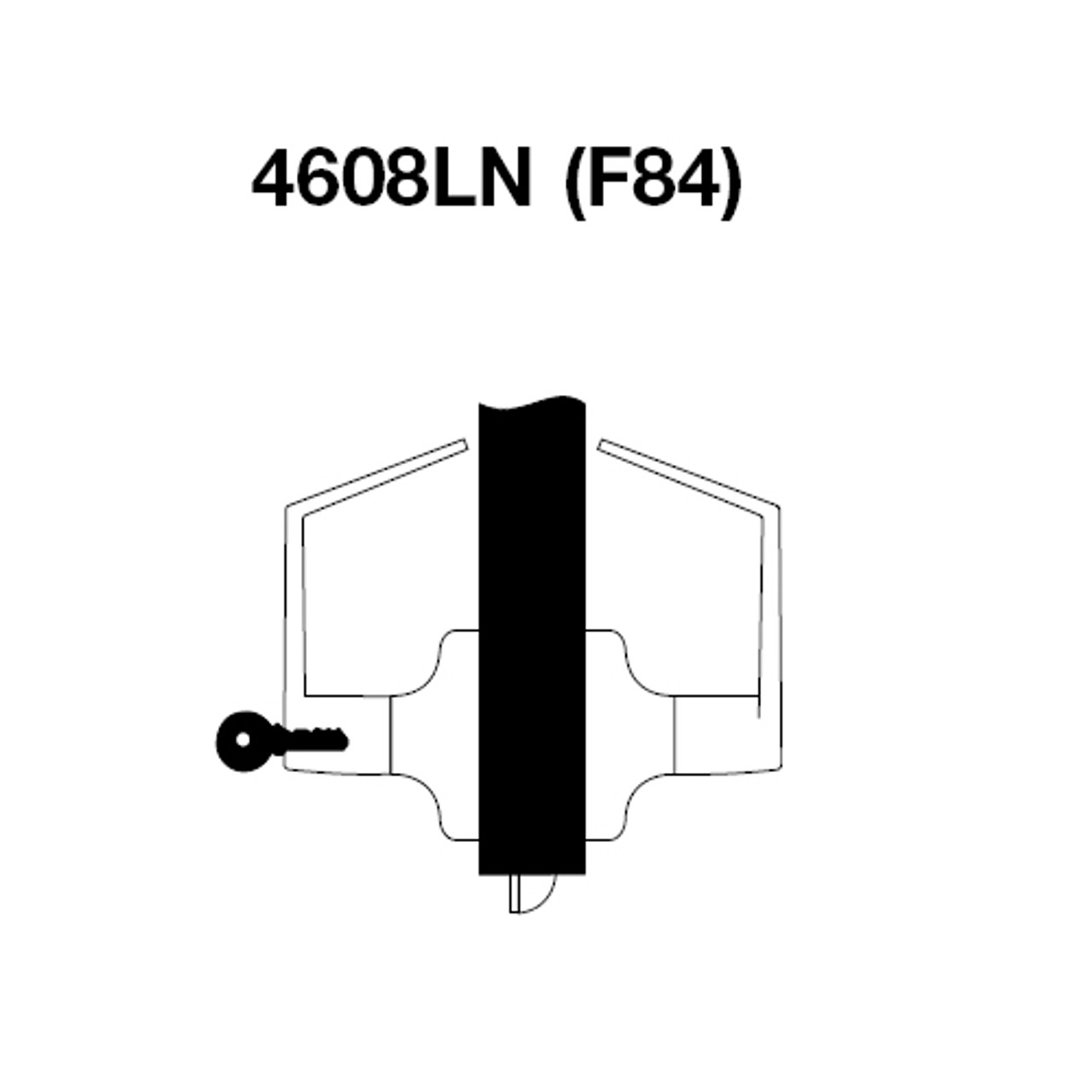 PB4608LN-612 Yale 4600LN Series Single Cylinder Classroom Cylindrical Lock with Pacific Beach Lever in Satin Bronze