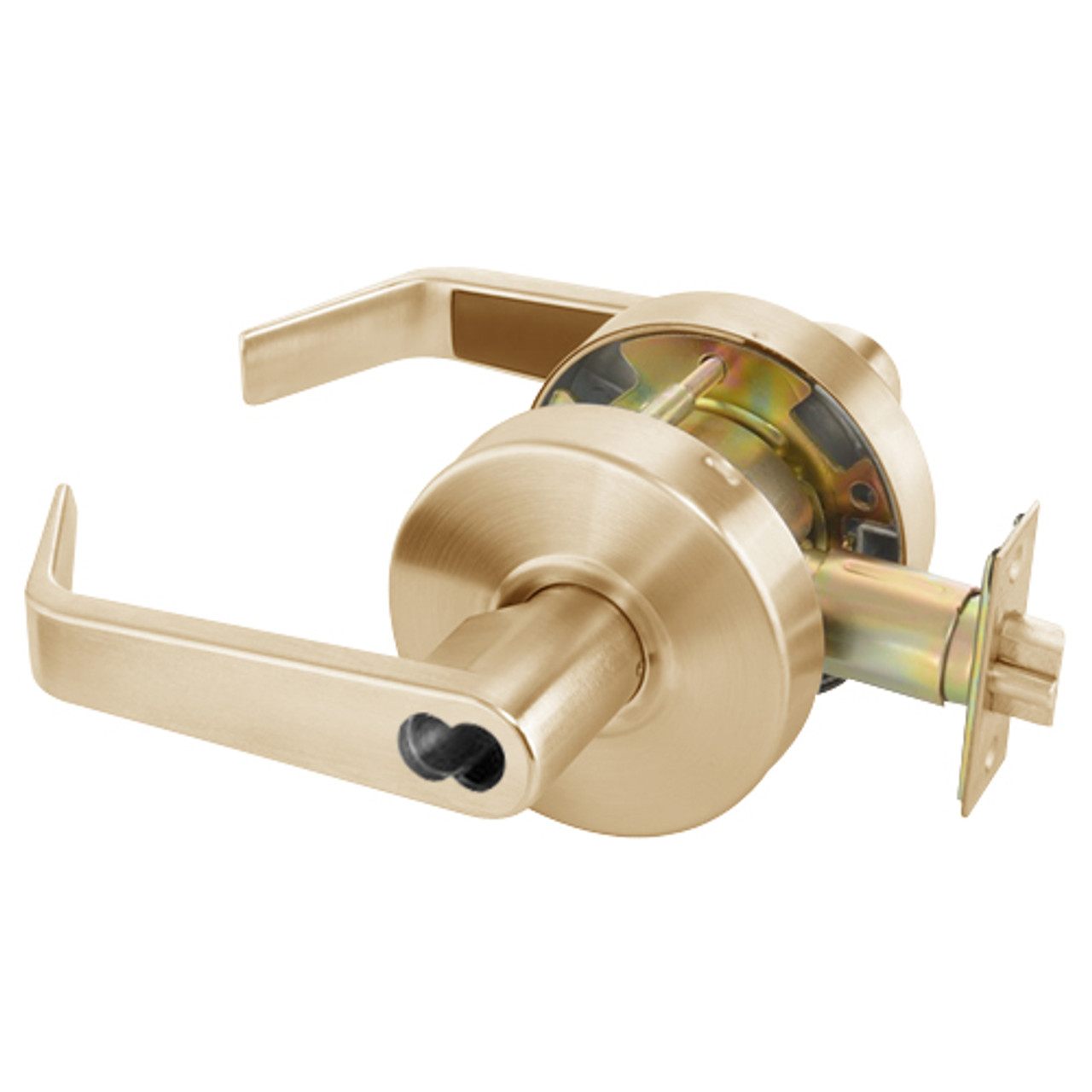 B-AU4605LN-612 Yale 4600LN Series Single Cylinder Storeroom or Closet Cylindrical Lock with Augusta Lever Prepped for SFIC in Satin Bronze