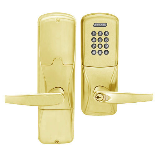 AD200-MD-60-KP-ATH-GD-29R-605 Schlage Apartment Mortise Deadbolt Keypad Lock with Athens Lever in Bright Brass