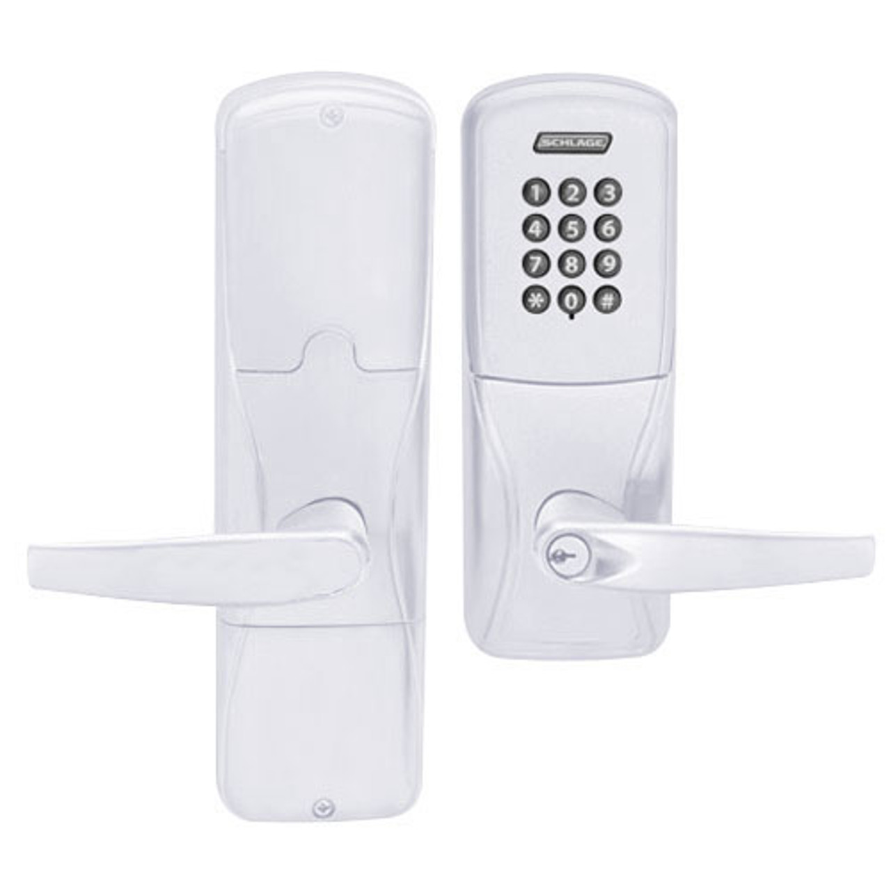 AD200-MD-40-KP-ATH-PD-625 Schlage Privacy Mortise Deadbolt Keypad Lock with Athens Lever in Bright Chrome