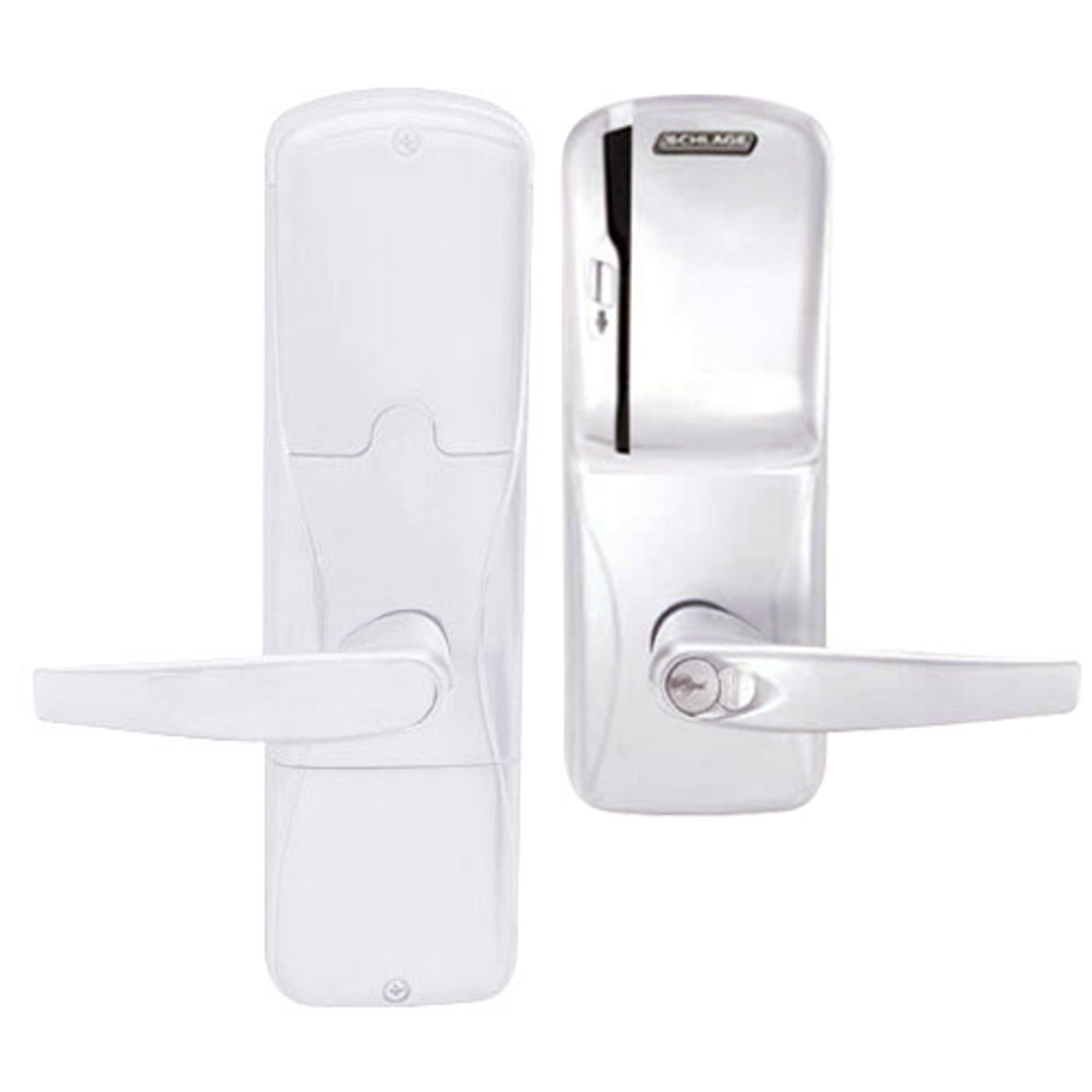 AD250-CY-40-MS-ATH-RD-625 Schlage Privacy Magnetic Stripe(Swipe) Lock with Athens Lever in Bright Chrome