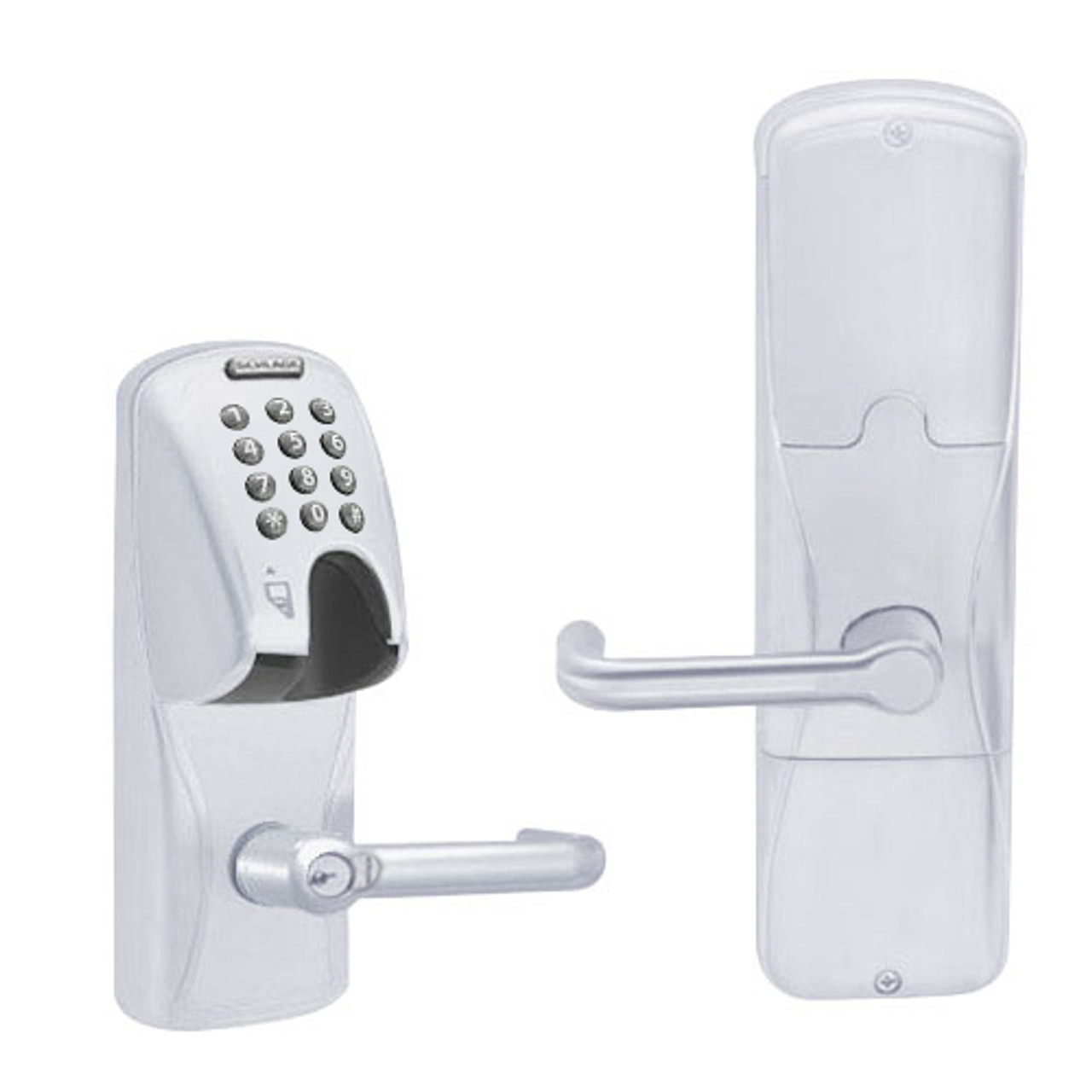 AD250-CY-60-MGK-TLR-RD-625 Schlage Apartment Magnetic Stripe(Insert) Keypad Lock with Tubular Lever in Bright Chrome