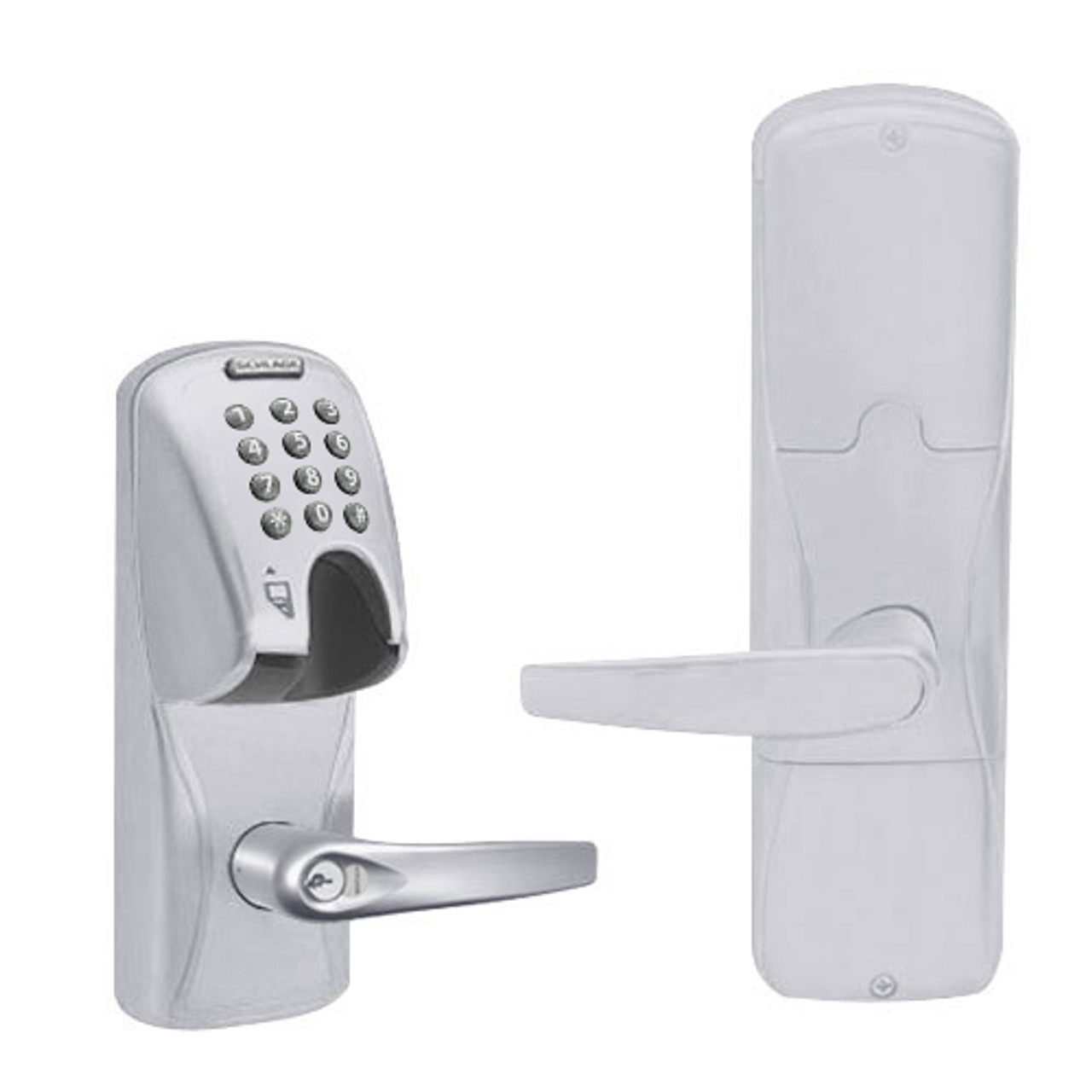AD250-CY-70-MGK-ATH-GD-29R-626 Schlage Classroom/Storeroom Magnetic Stripe(Insert) Keypad Lock with Athens Lever in Satin Chrome