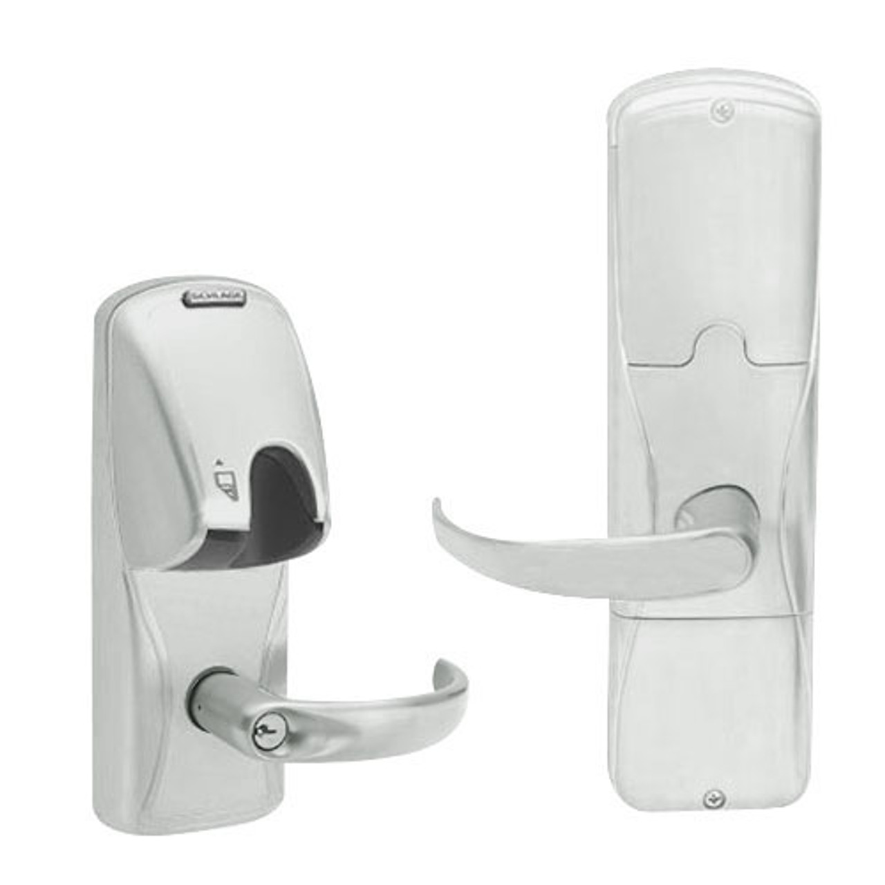 AD250-CY-40-MG-SPA-PD-619 Schlage Privacy Magnetic Stripe(Insert) Lock with Sparta Lever in Satin Nickel