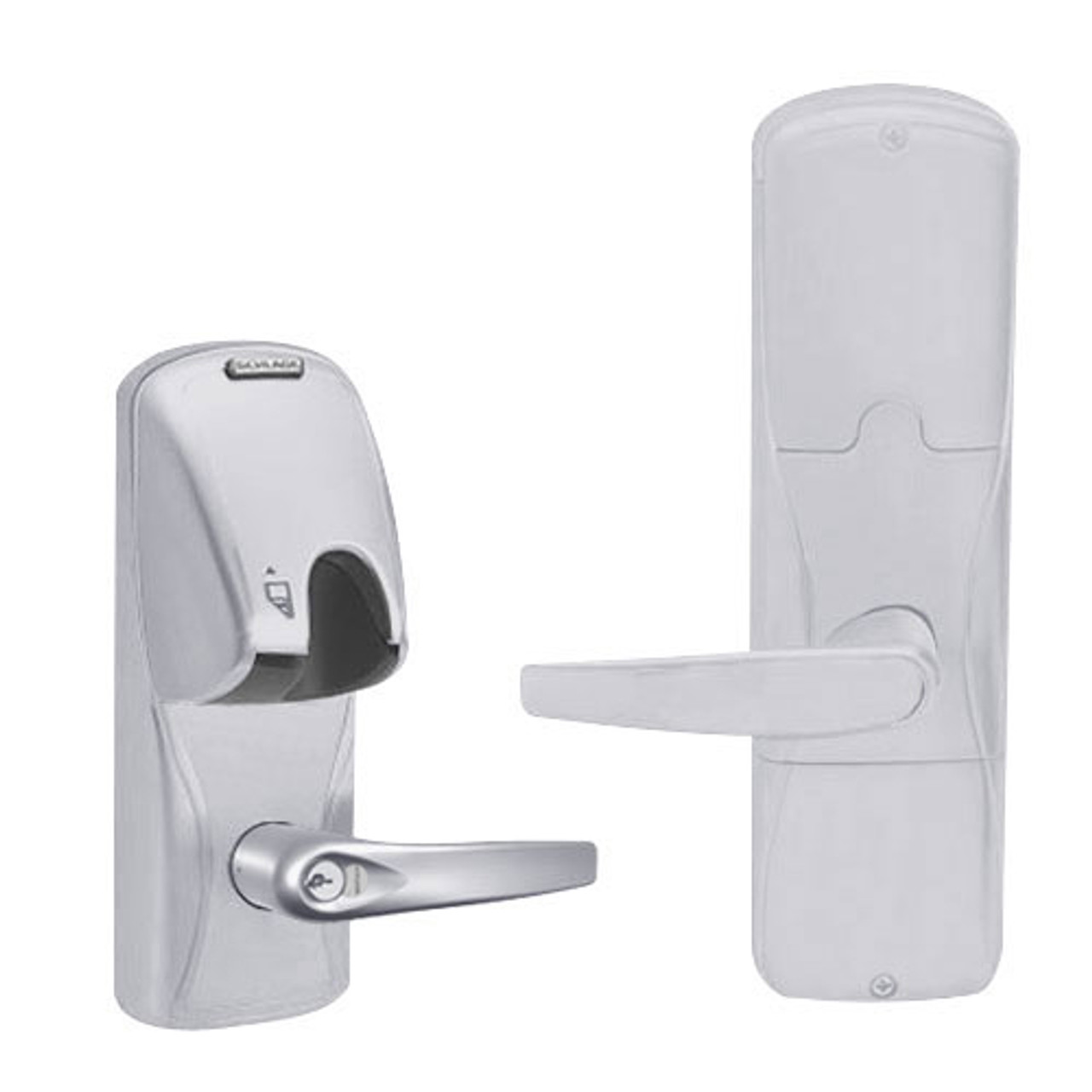 AD250-MS-40-MG-ATH-GD-29R-626 Schlage Privacy Magnetic Stripe(Insert) Lock with Athens Lever in Satin Chrome