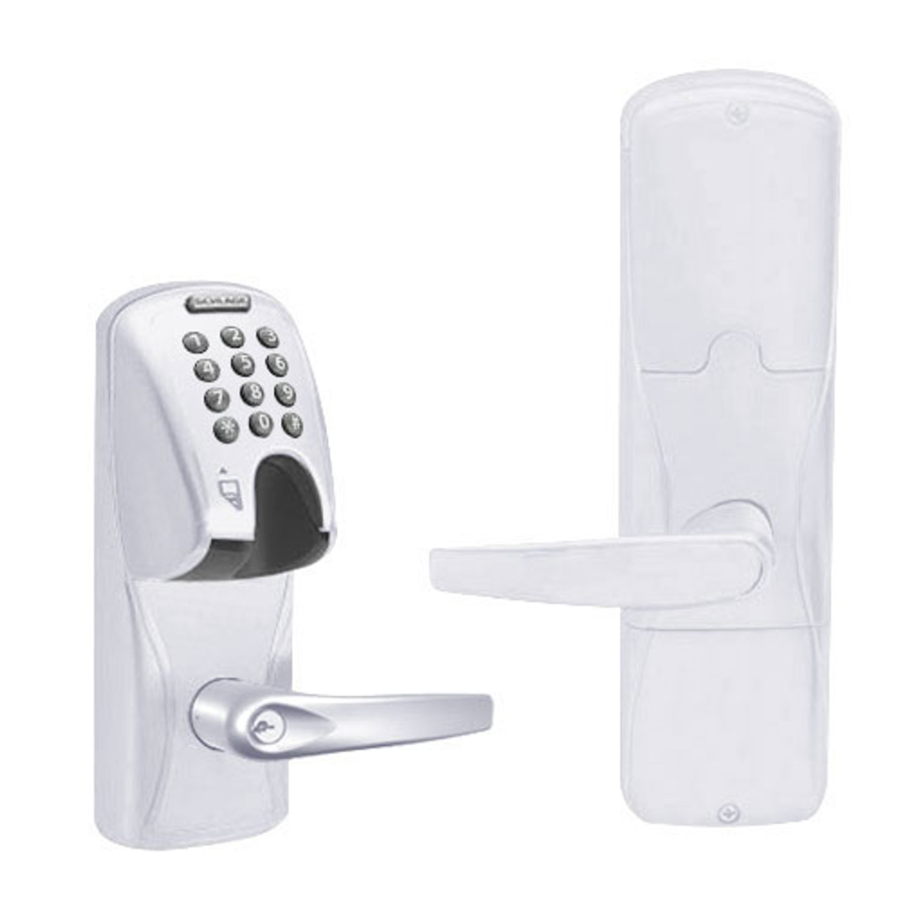 AD250-MS-60-MGK-ATH-PD-625 Schlage Apartment Magnetic Stripe(Insert) Keypad Lock with Athens Lever in Bright Chrome