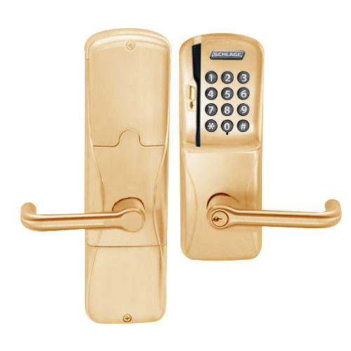AD250-MS-50-MSK-TLR-PD-612 Schlage Office Magnetic Stripe Keypad Lock with Tubular Lever in Satin Bronze