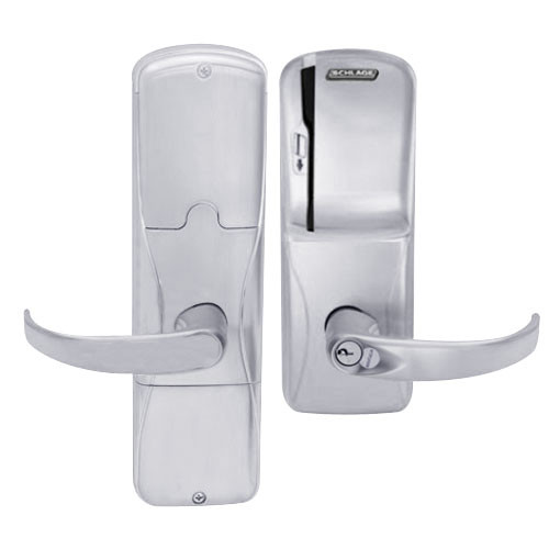 AD250-MD-40-MS-SPA-RD-626 Schlage Privacy Magnetic Stripe(Swipe) Lock with Sparta Lever in Satin Chrome