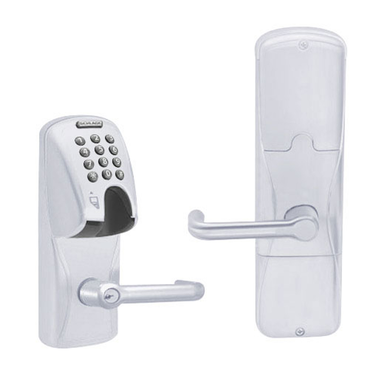 AD250-MD-60-MGK-TLR-PD-625 Schlage Apartment Magnetic Stripe(Insert) Keypad Lock with Tubular Lever in Bright Chrome