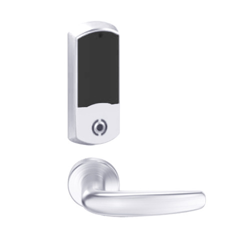 LEMS-GRW-P-07-625-00C Schlage Storeroom Wireless Greenwich Mortise Lock with LED Indicator and Athens Lever in Bright Chrome