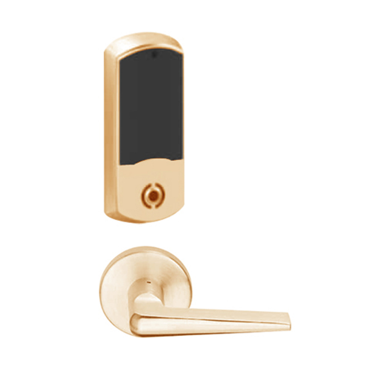 LEMS-GRW-P-05-612-00B Schlage Storeroom Wireless Greenwich Mortise Lock with LED Indicator and 05 Lever in Satin Bronze