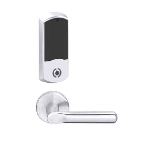 LEMS-GRW-P-18-625-00A Schlage Storeroom Wireless Greenwich Mortise Lock with LED Indicator and 18 Lever in Bright Chrome