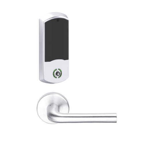 LEMB-GRW-P-02-625-00A Schlage Privacy/Office Wireless Greenwich Mortise Lock with Push Button & LED Indicator and 02 Lever in Bright Chrome