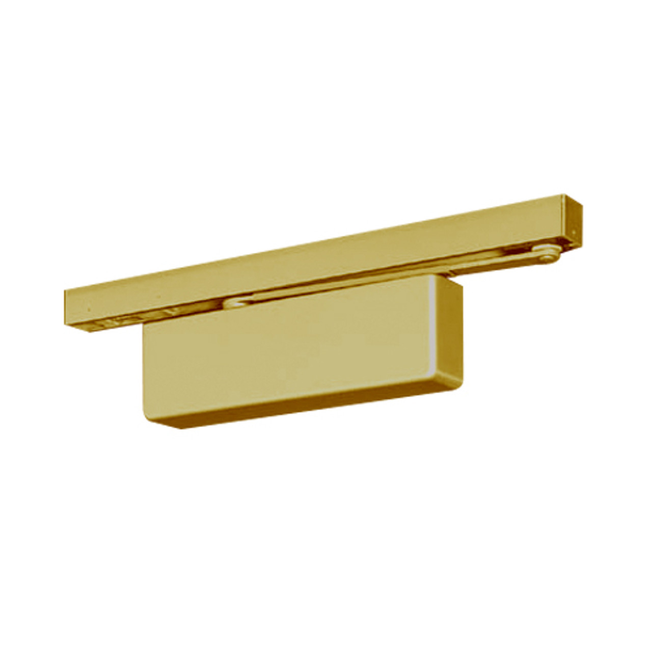 P4400ST-696 Yale 4400 Series Institutional Door Closer with Push Side Slide Track Arm in Satin Brass