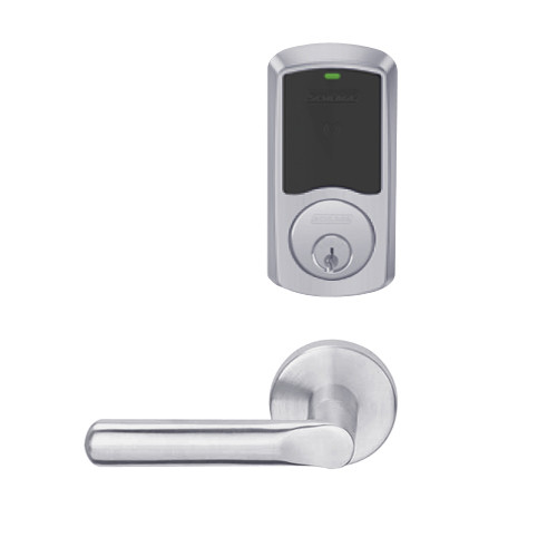 LEMB-GRW-P-18-626-00A Schlage Privacy/Office Wireless Greenwich Mortise Lock with LED Indicator and 18 Lever in Satin Chrome
