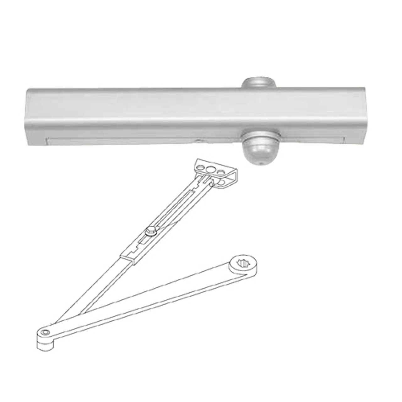 3381-689 Yale 3000 Series Architectural Door Closer with Regular Low Profile Arm in Aluminum Painted