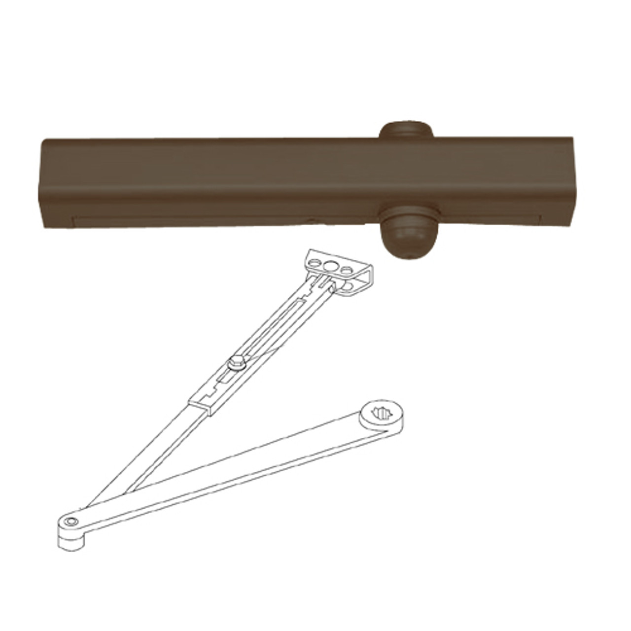 3381-690 Yale 3000 Series Architectural Door Closer with Regular Low Profile Arm in Dark Bronze