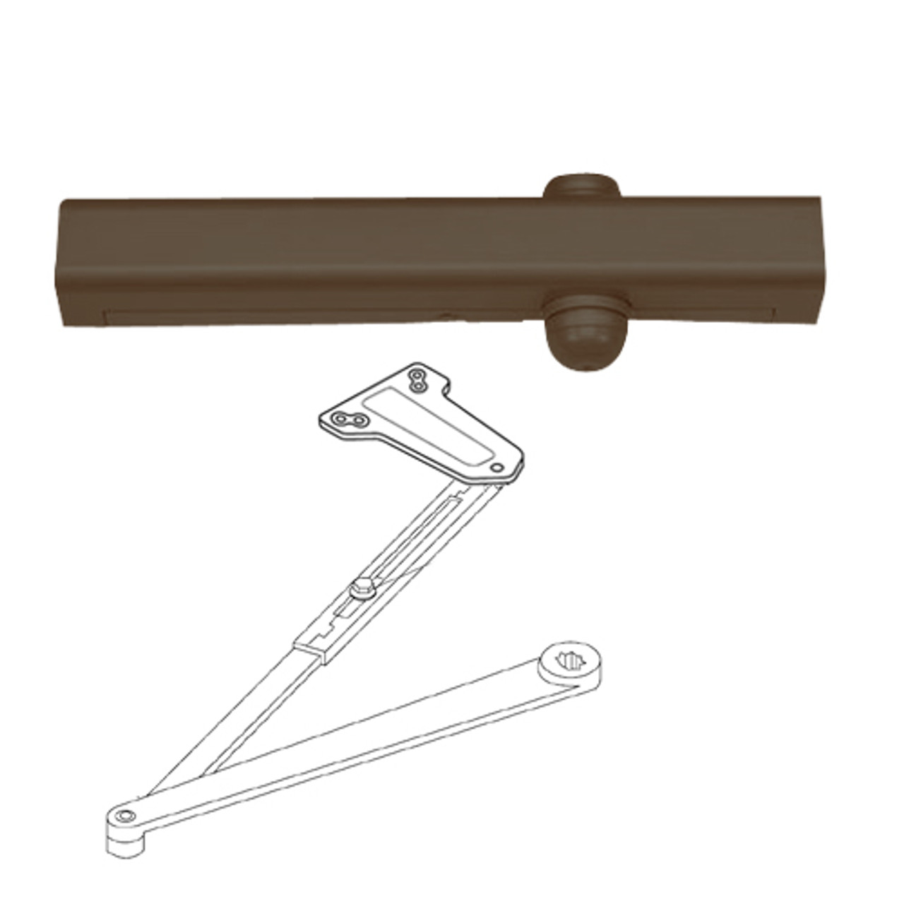 PA3381-690 Yale 3000 Series Architectural Door Closer with Parallel Low Profile Arm in Dark Bronze