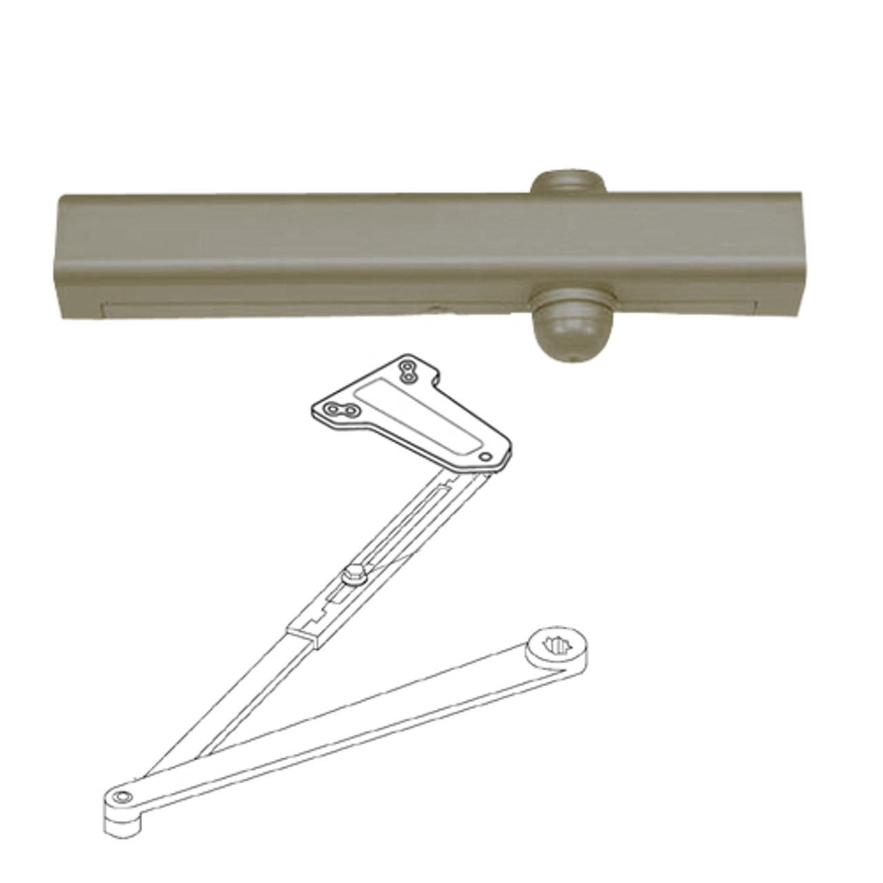 PA3381-694 Yale 3000 Series Architectural Door Closer with Parallel Low Profile Arm in Medium Bronze