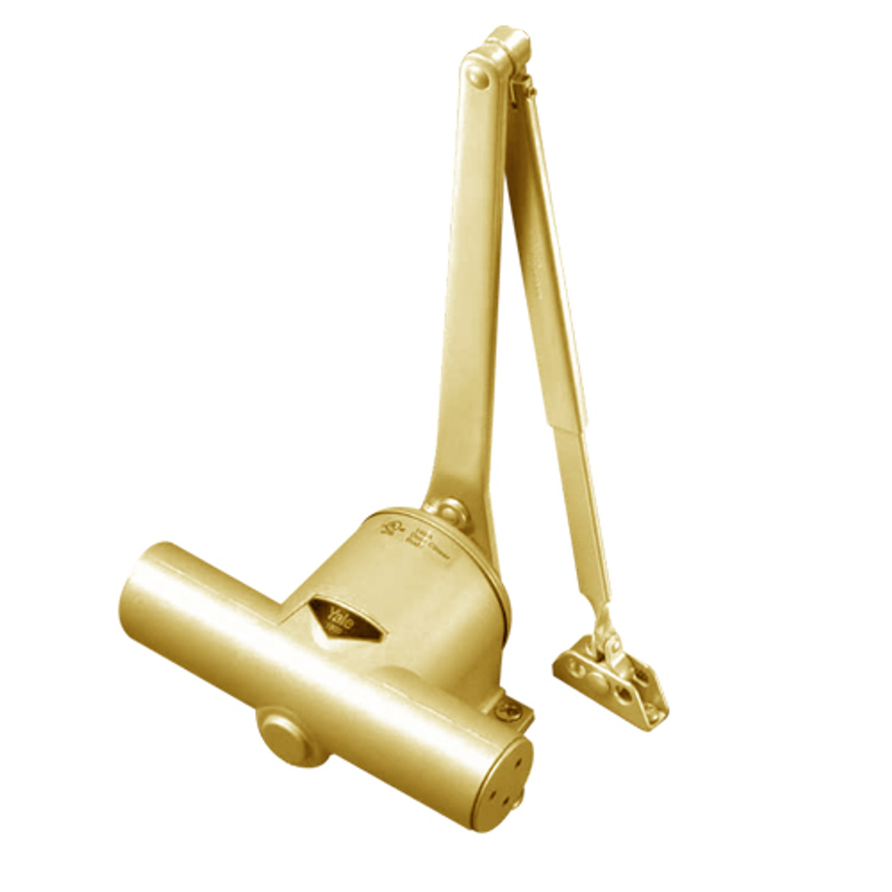 1902/4-696-LH Yale 1900 Series Traditional Surface Door Closer with Regular Arm in Satin Brass