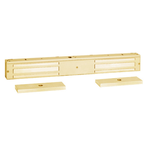 1512CD2 SDC 1510 Series 1650lb Holding Force Double EM Magnetic Door Lock with Door Position Sensor in Brass Powder Coat